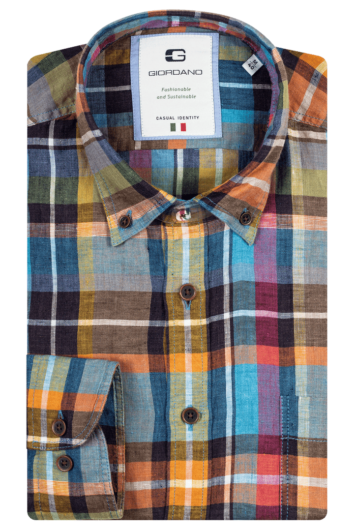 Giordano Bologna Checked Shirt - Blue
