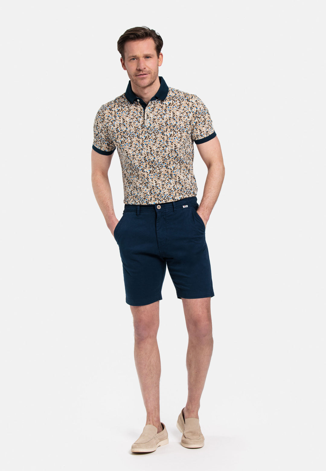 Giordano Porter Elastic Waist Short Pants - Navy - 411117-69