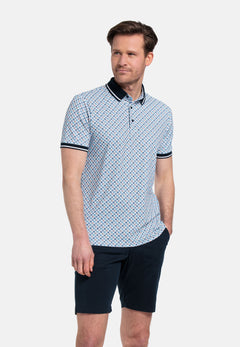Giordano Fabio Print Polo Shirt - Blue - 416595-20
