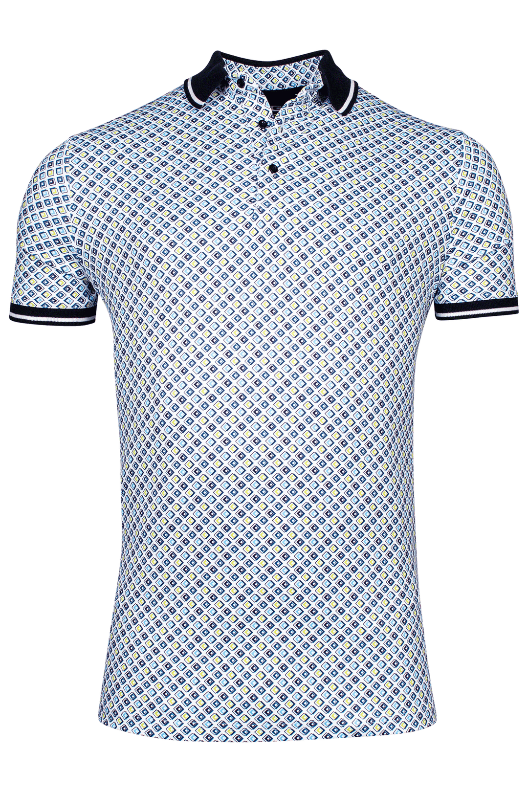 Giordano Fabio Print Polo Shirt - Green - 416595-70