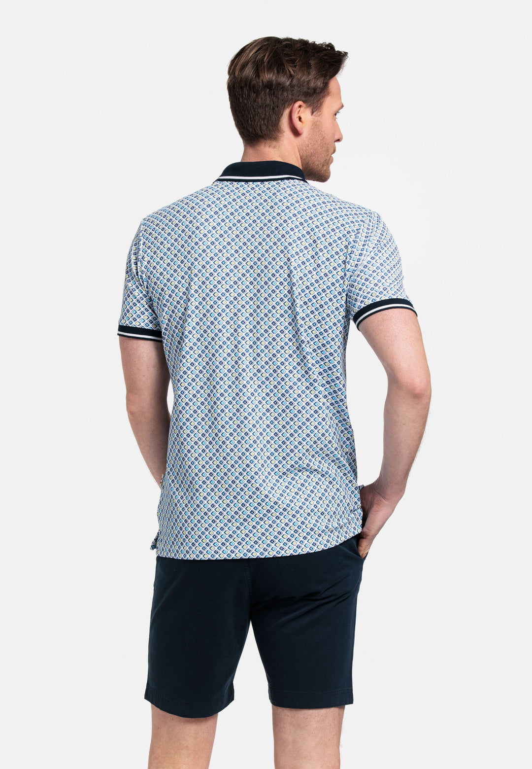 Giordano Fabio Print Polo Shirt - Green - 416595-70