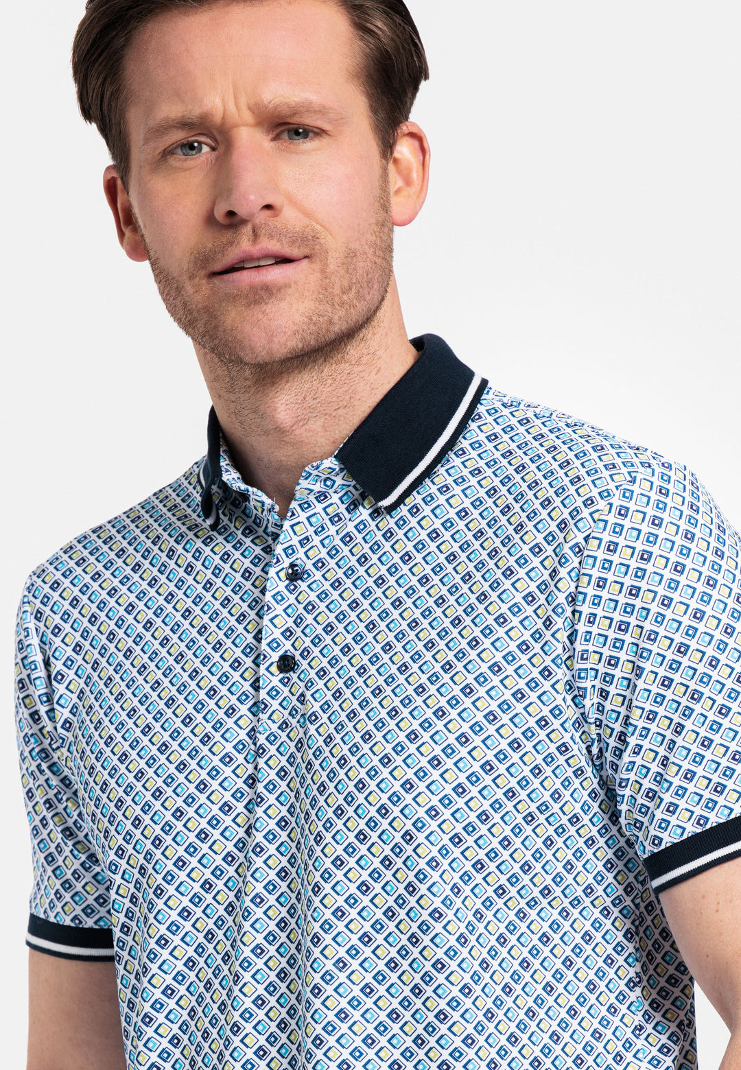 Giordano Fabio Print Polo Shirt - Green - 416595-70