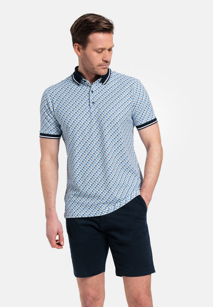 Giordano Fabio Print Polo Shirt - Green - 416595-70
