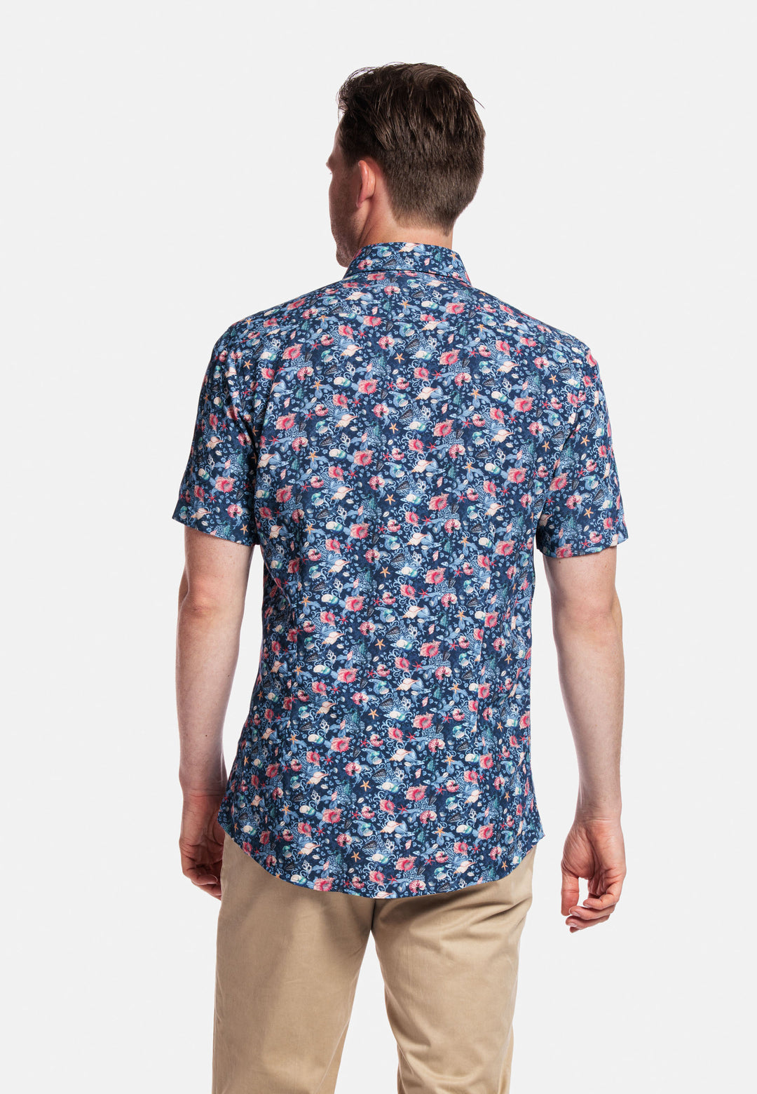 Giordano Front Short Sleeve Shirt - Blue Print - 416821-60