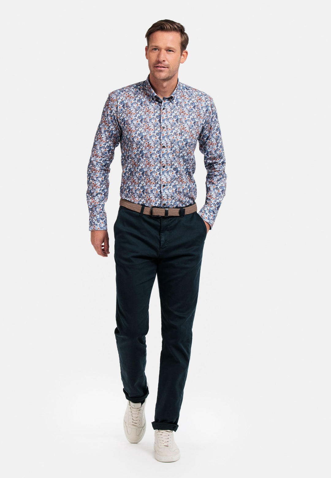 Giordano Ivy Print Shirt - Light Blue - 427039-61