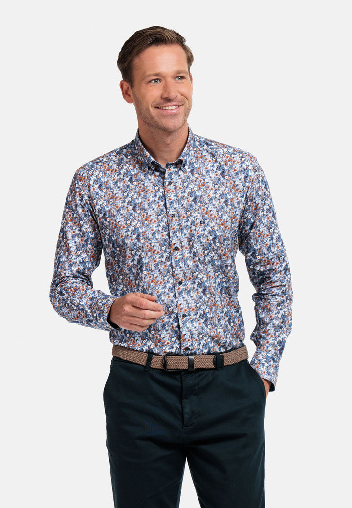 Giordano Ivy Print Shirt - Light Blue - 427039-61