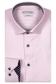 Giordano Maggiore Semi Cutaway Twill Shirt - Pink - 427884-51