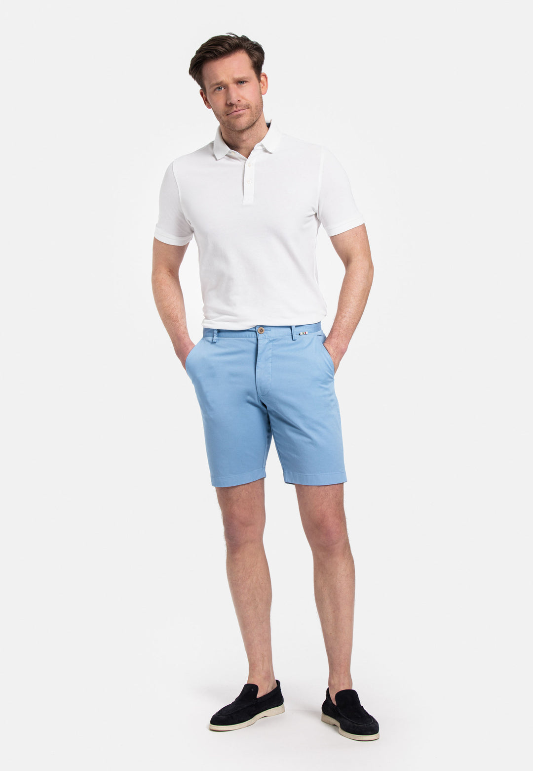 Giordano Stockholm Garment Dyed Shorts - Mid Blue - 511115-61