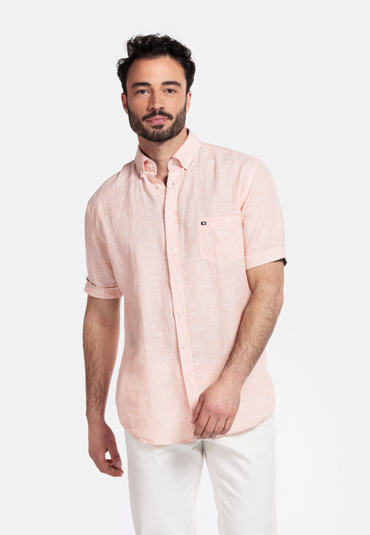 Giordano League Short-Sleeve Shirt - Salmon