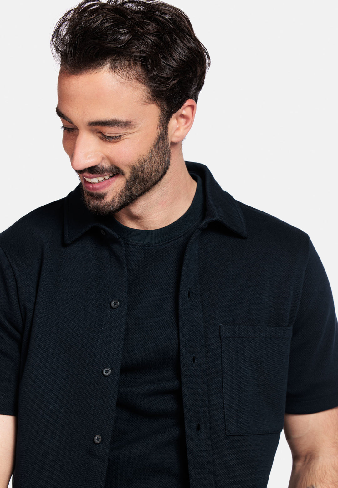 Giordano Puglia Short-Sleeve Overshirt - Navy