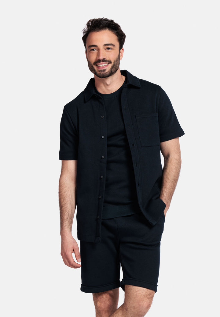 Giordano Puglia Short-Sleeve Overshirt - Navy