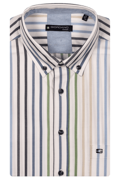 Giordano Green Short Comfortable fit Stripe Shirt 516111 70