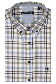 Giordano League Oxford Short Sleeve Shirt - Green - 516313-70