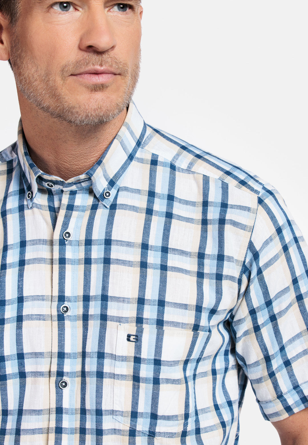 Giordano League Button Down Plaid Shirt - Navy - 516316-60