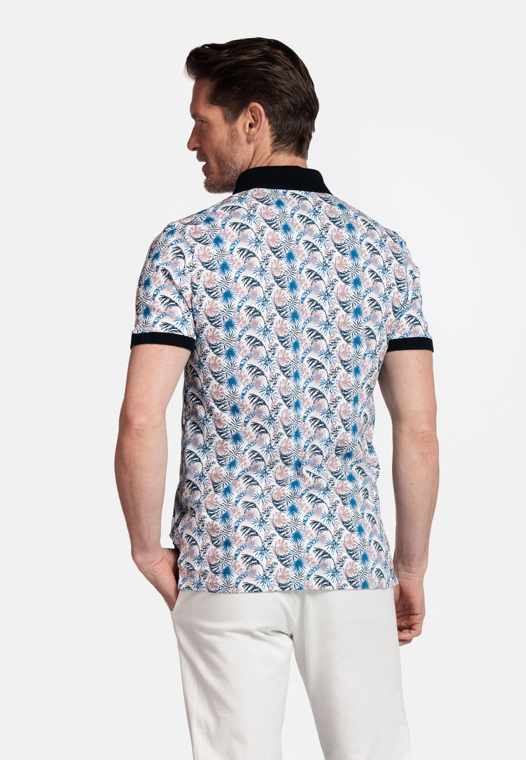Giordano Genardi Polo with leaf print - Purple - 516580-40