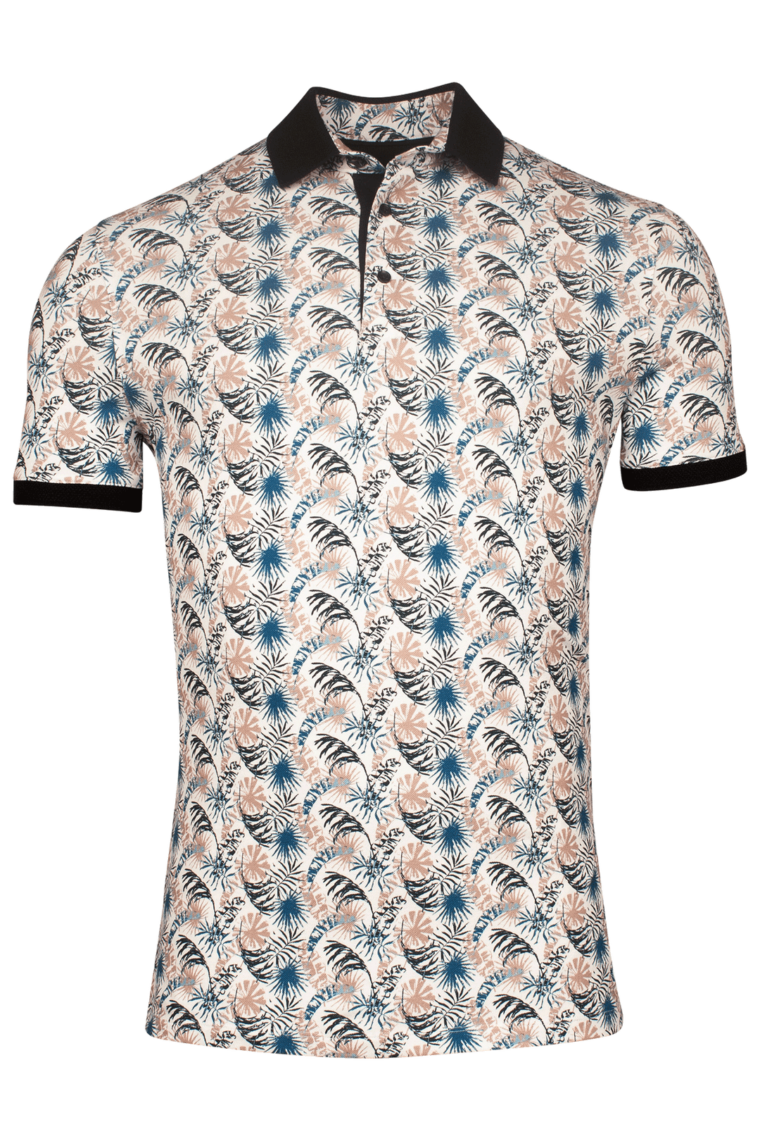 Giordano Genardi Polo with leaf print - Purple - 516580-40