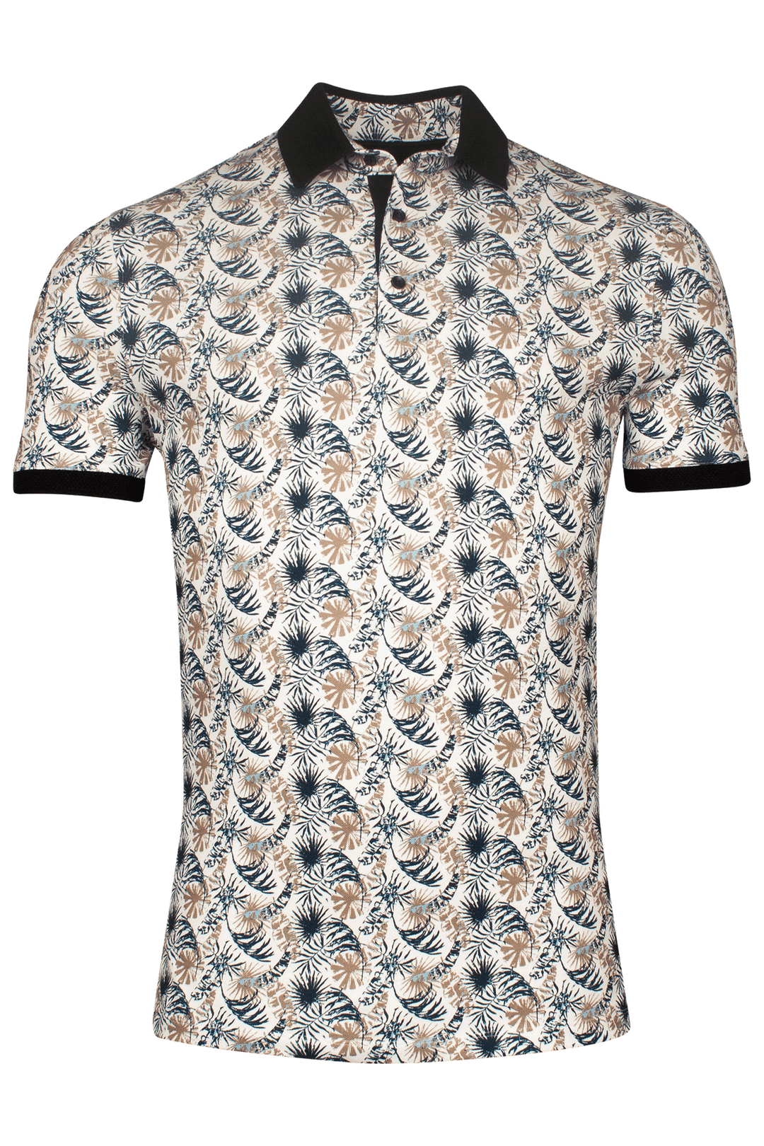 Giordano Genardi Polo with leaf print - Navy - 516580-60