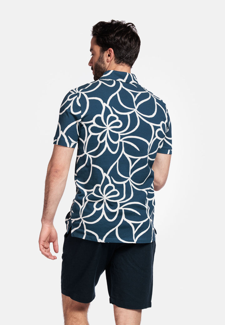 Giordano Formentini Print Polo - Navy - 516582-60