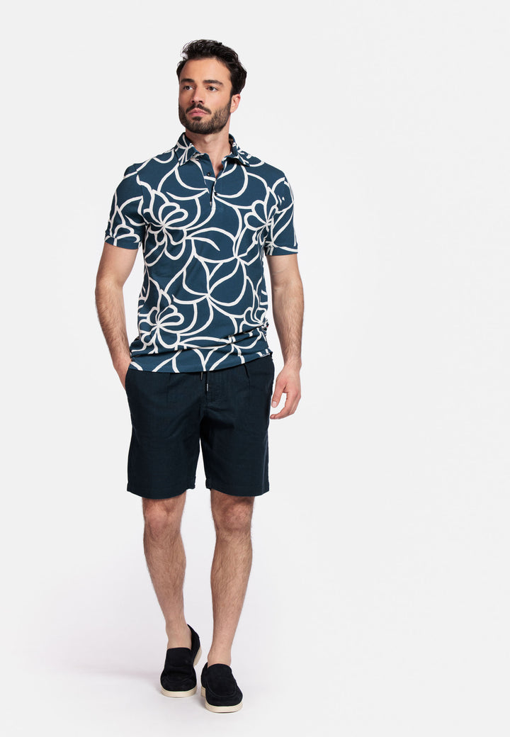 Giordano Formentini Print Polo - Navy - 516582-60
