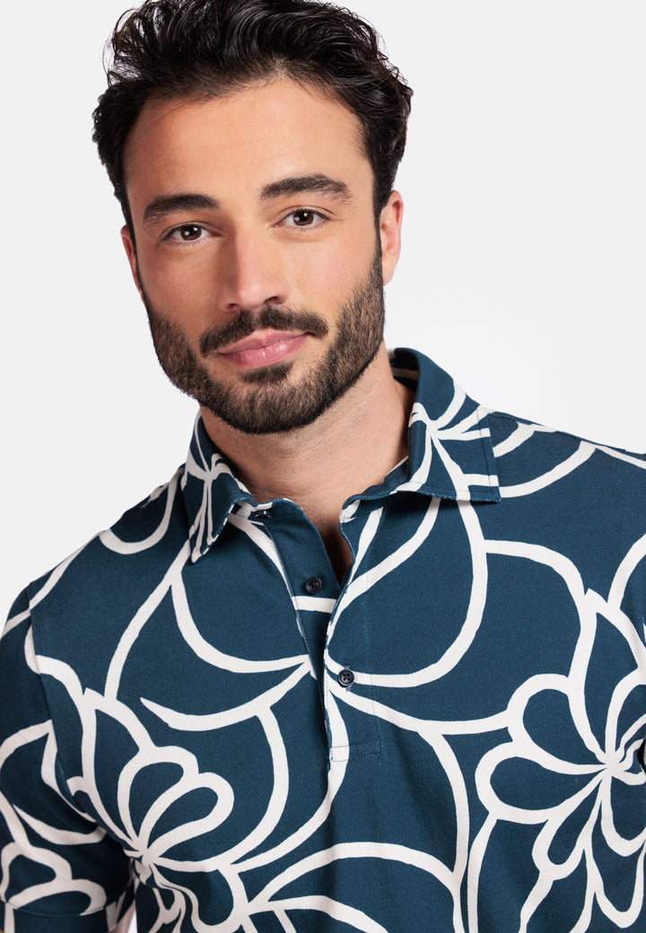 Giordano Formentini Print Polo - Navy - 516582-60