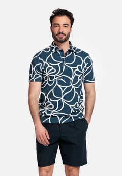 Giordano Formentini Print Polo - Navy - 516582-60