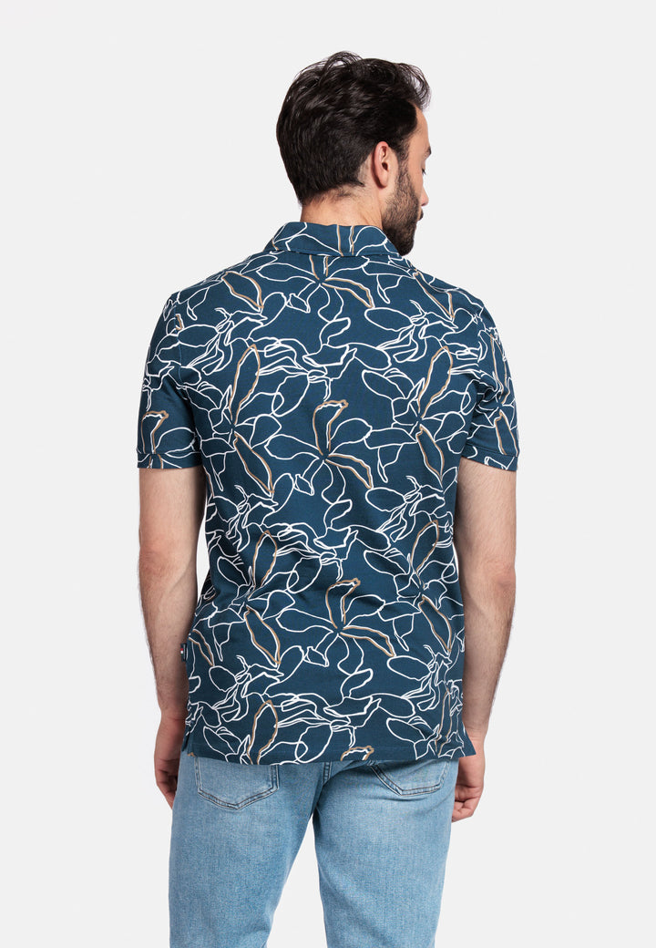Giordano Formentini Print Polo Shirt - Blue - 516583-60