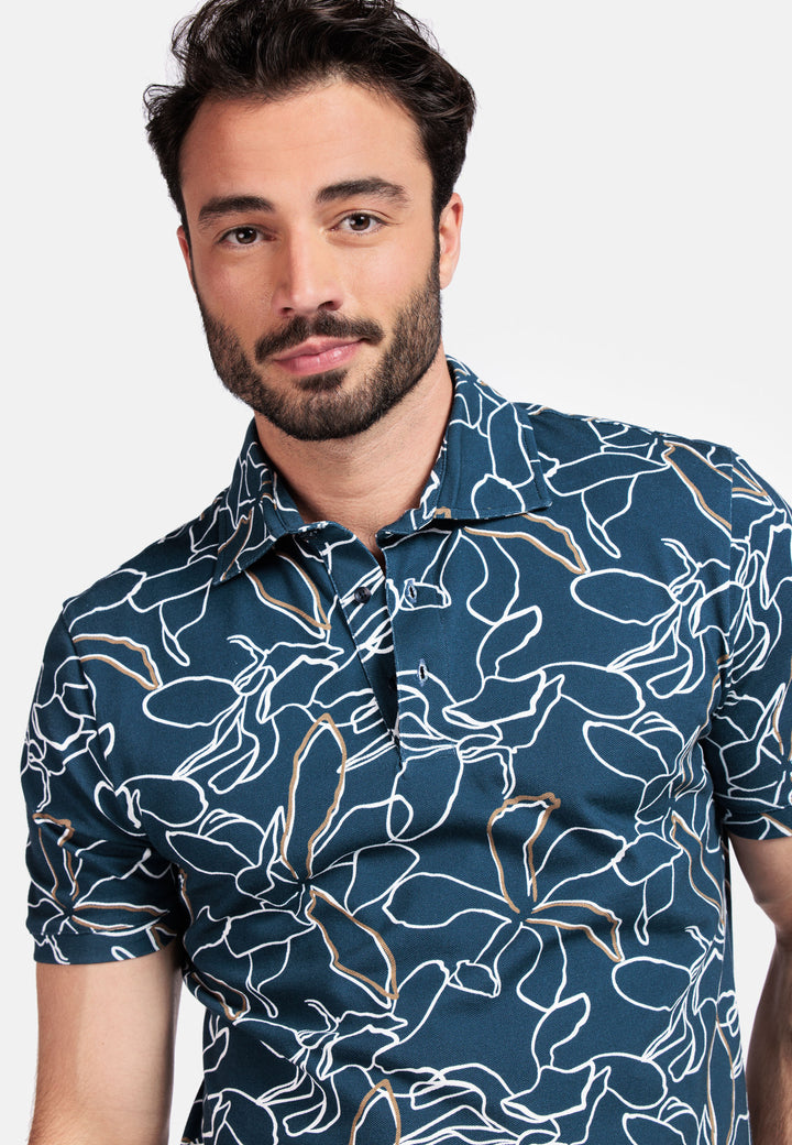 Giordano Formentini Print Polo Shirt - Blue - 516583-60