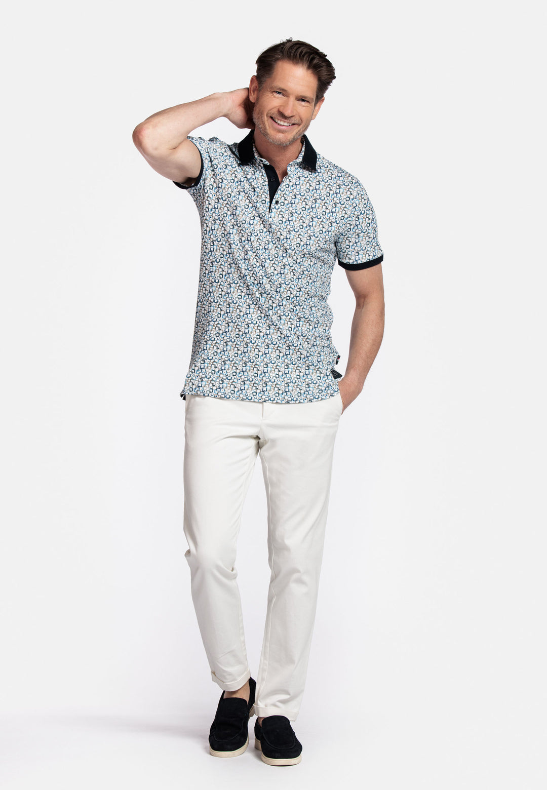 Giordano Genardi Print Polo - Navy - 516584-60
