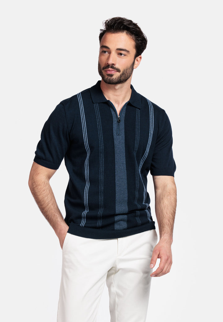 Giordano Enzo Striped Polo Shirt - Navy