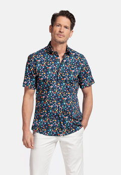Giordano Lago Semi Cutaway Short Sleeve Shirt - Navy - 516855-60