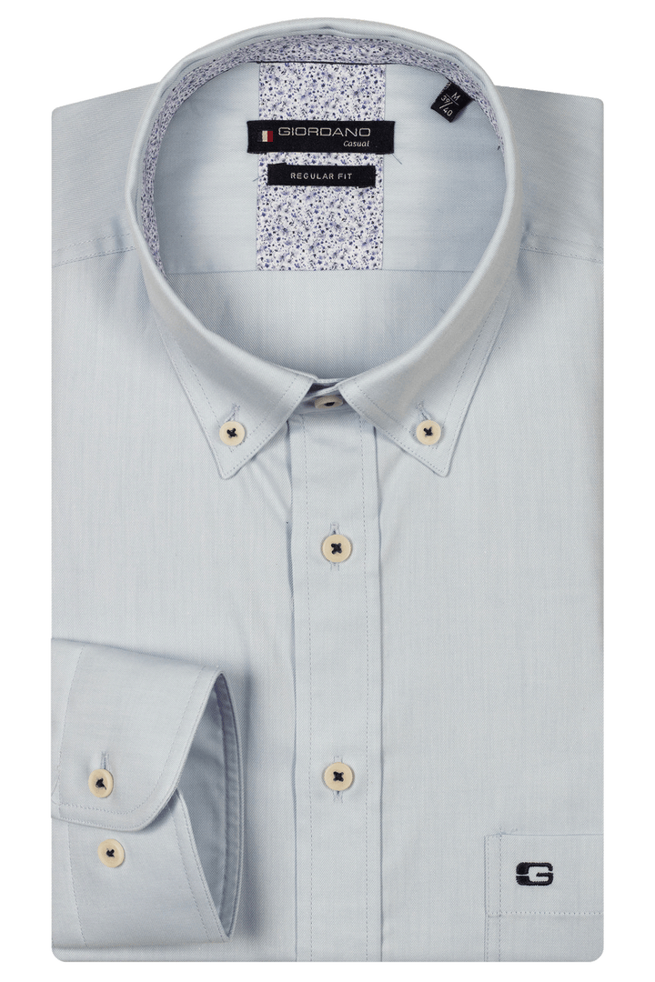 Giordano Ivy Button Down Twill Shirt - Navy - 517008-60