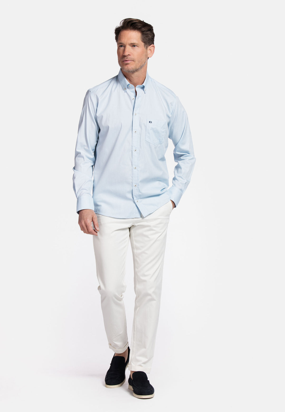 Giordano Ivy Button Down Twill Shirt - Navy - 517008-60