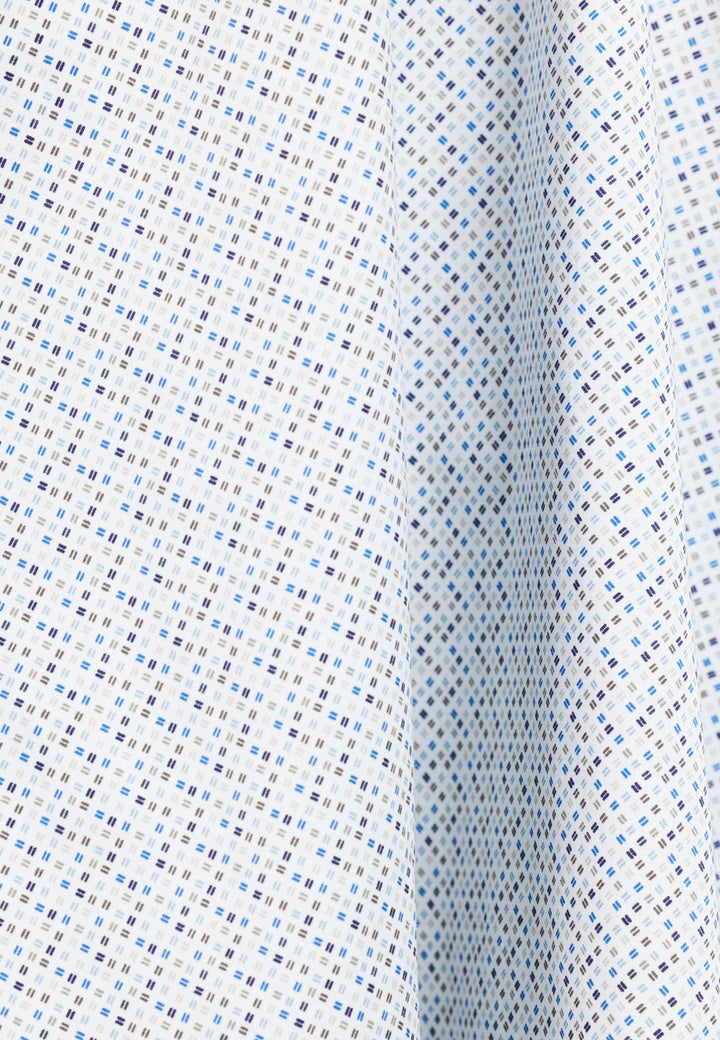 Giordano Ivy Button Down Print Shirt - Blue - 517019-60