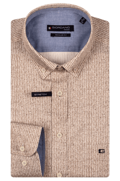 Giordano Ivy Satin Stretch Print Shirt - Brown - 517020-80
