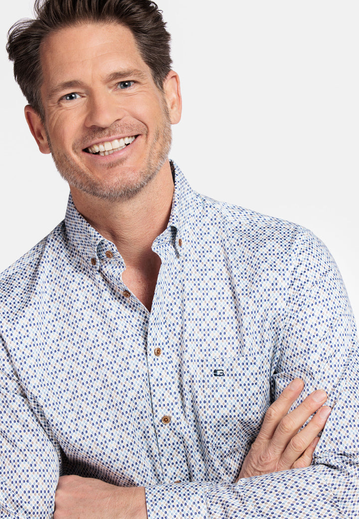 Giordano Ivy Shirt with abstract print - Navy - 517027-60