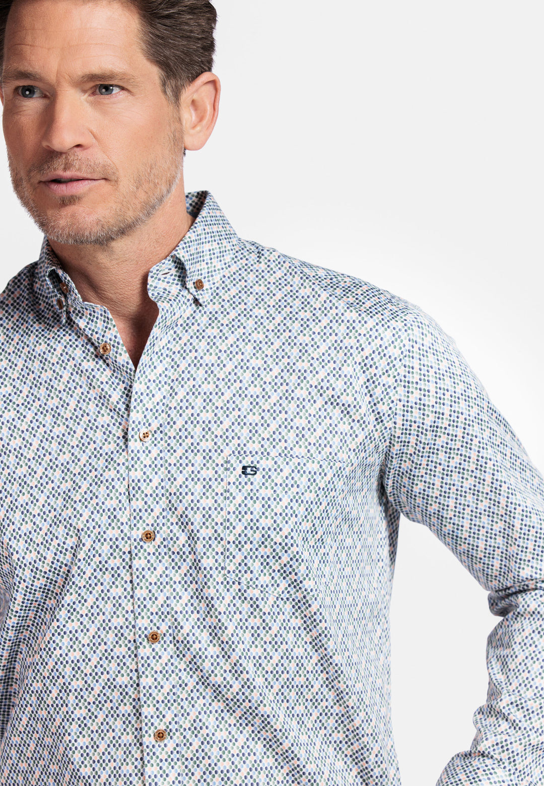 Giordano Ivy Shirt with abstract print - Green - 517027-70