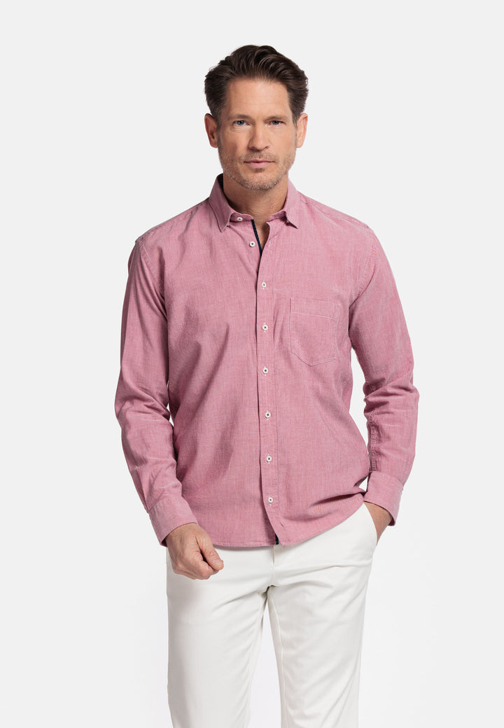 Giordano Verona Button Under Chambray Shirt - Red - 517029-30