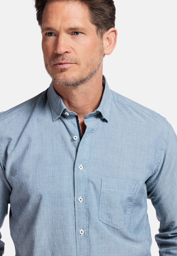 Giordano Verona Button Under Chambray Shirt - Navy - 517029-60