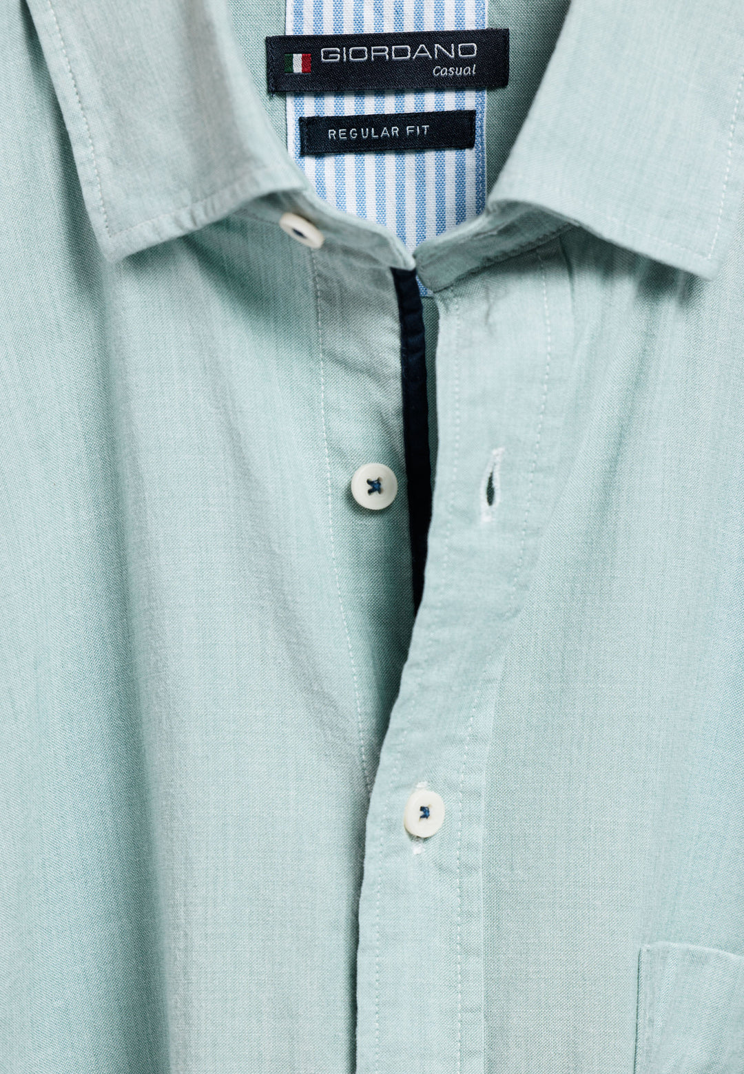 Giordano Verona Button Under Chambray Shirt - Green - 517029-70