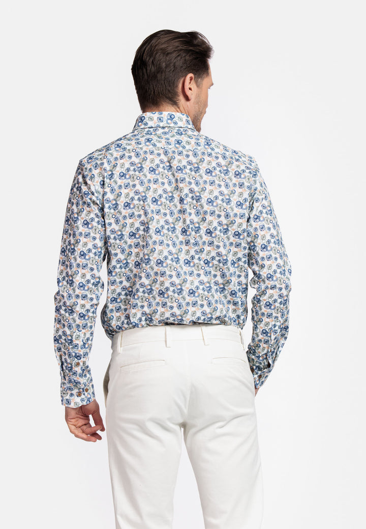 Giordano Ivy Shirt with abstract print - Green - 517039-70