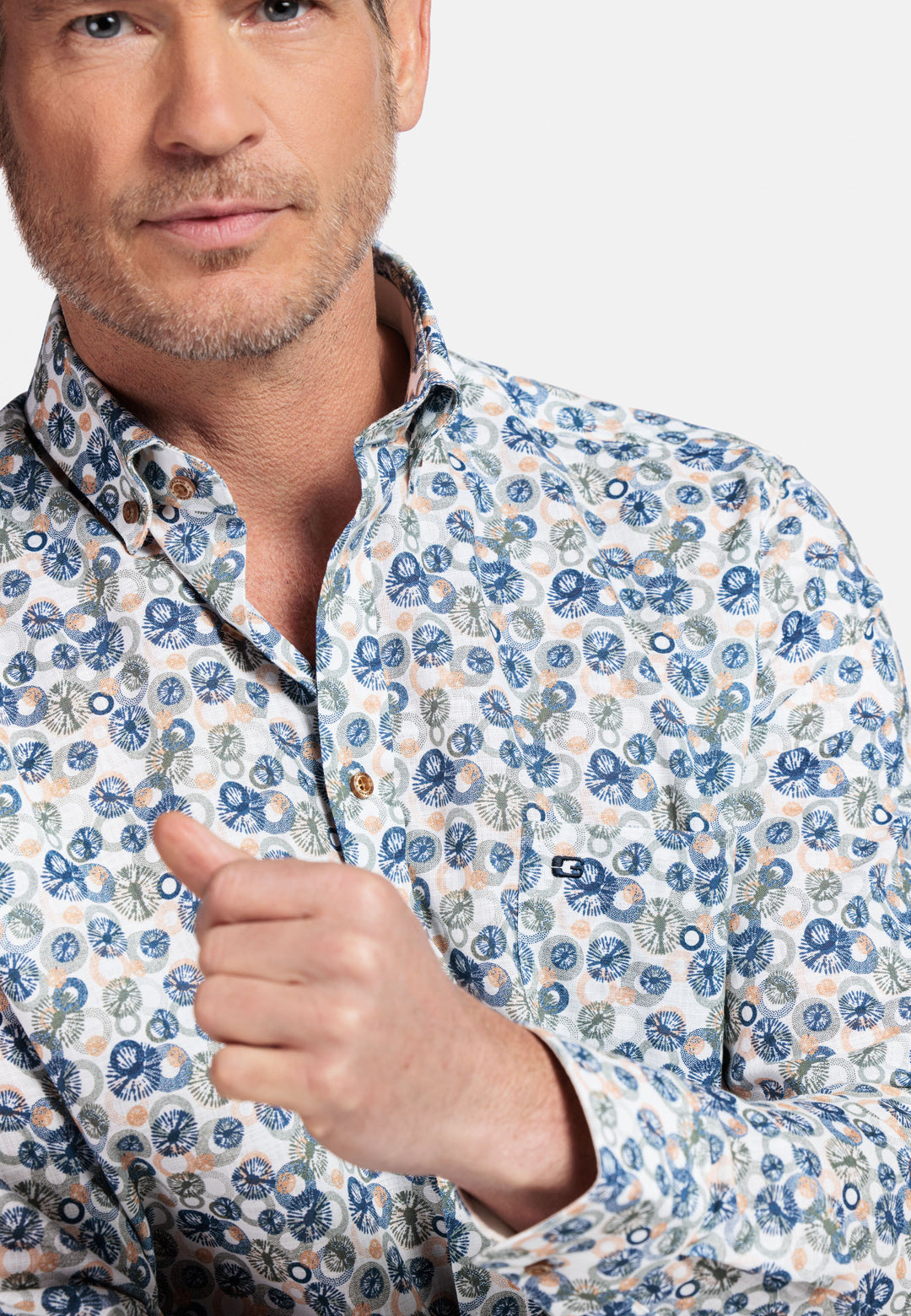 Giordano Ivy Shirt with abstract print - Green - 517039-70
