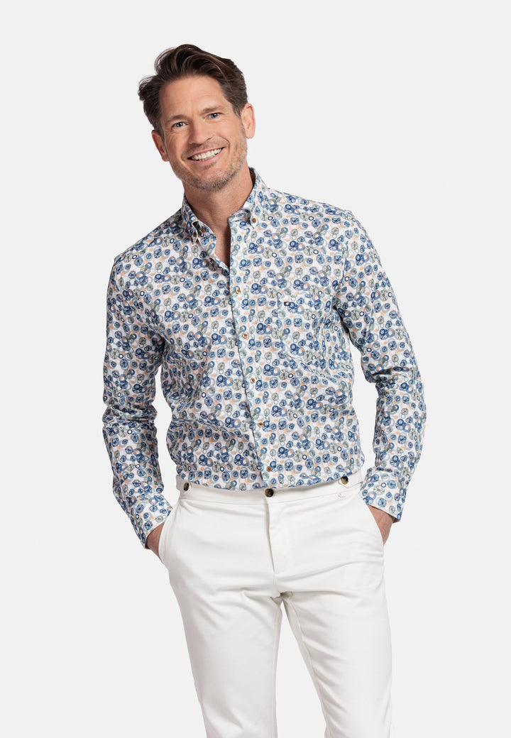 Giordano Ivy Shirt with abstract print - Green - 517039-70