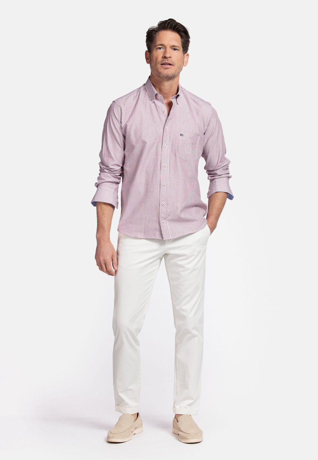 Giordano Ivy Oxford Gingham Shirt - Red - 517131-30