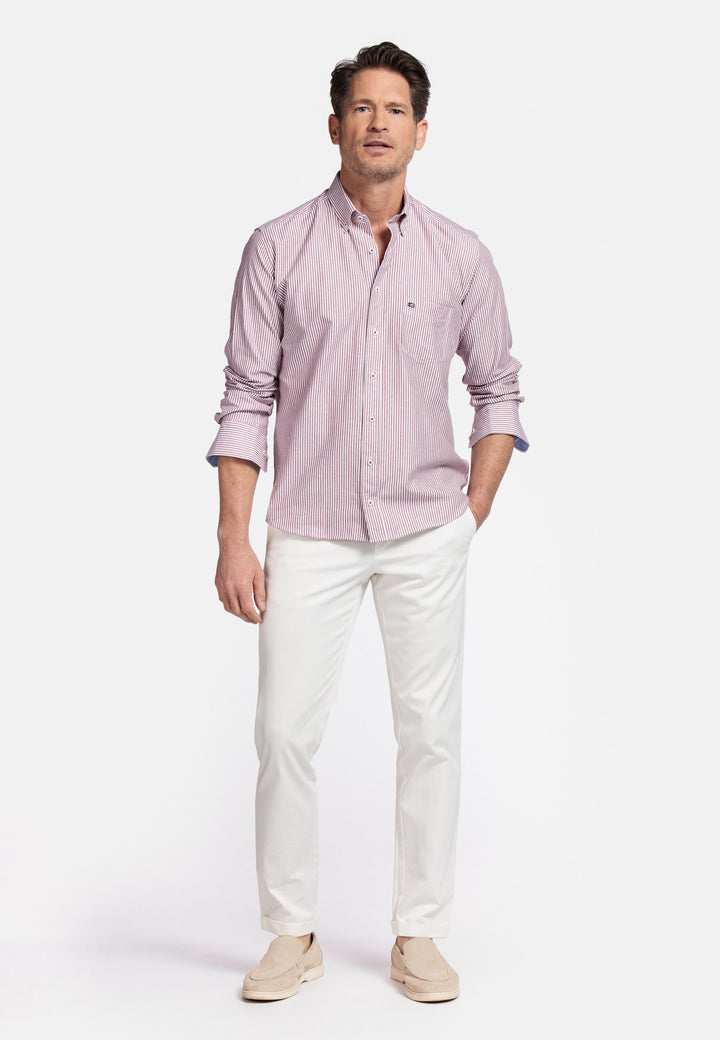 Giordano Ivy Oxford Gingham Shirt - Red - 517131-30