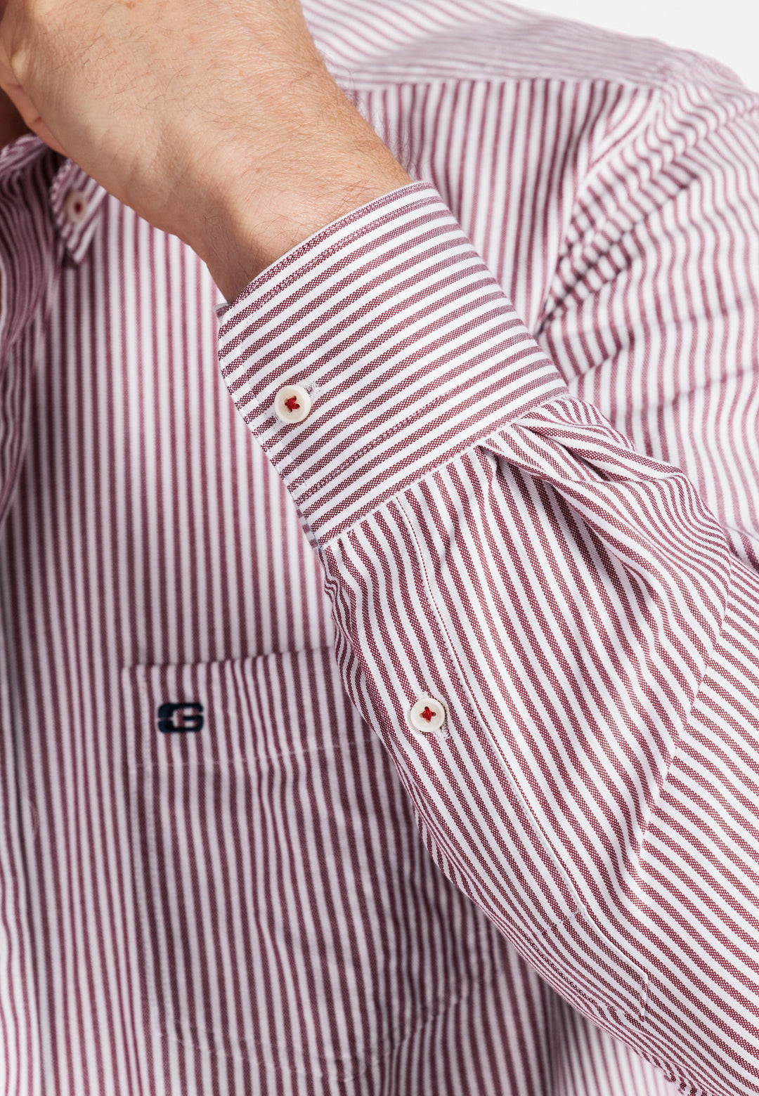 Giordano Ivy Oxford Gingham Shirt - Red - 517131-30