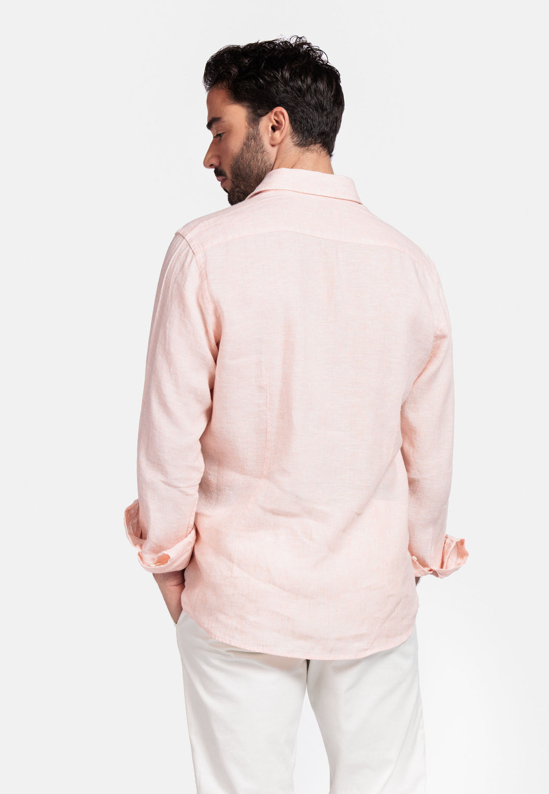Giordano Row Linen Cutaway Shirt - Orange - 517800-31