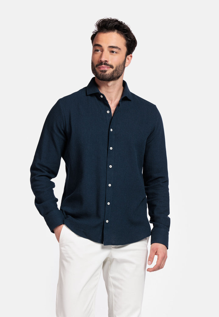 Giordano Row Cutaway Shirt - Navy - 517814-60