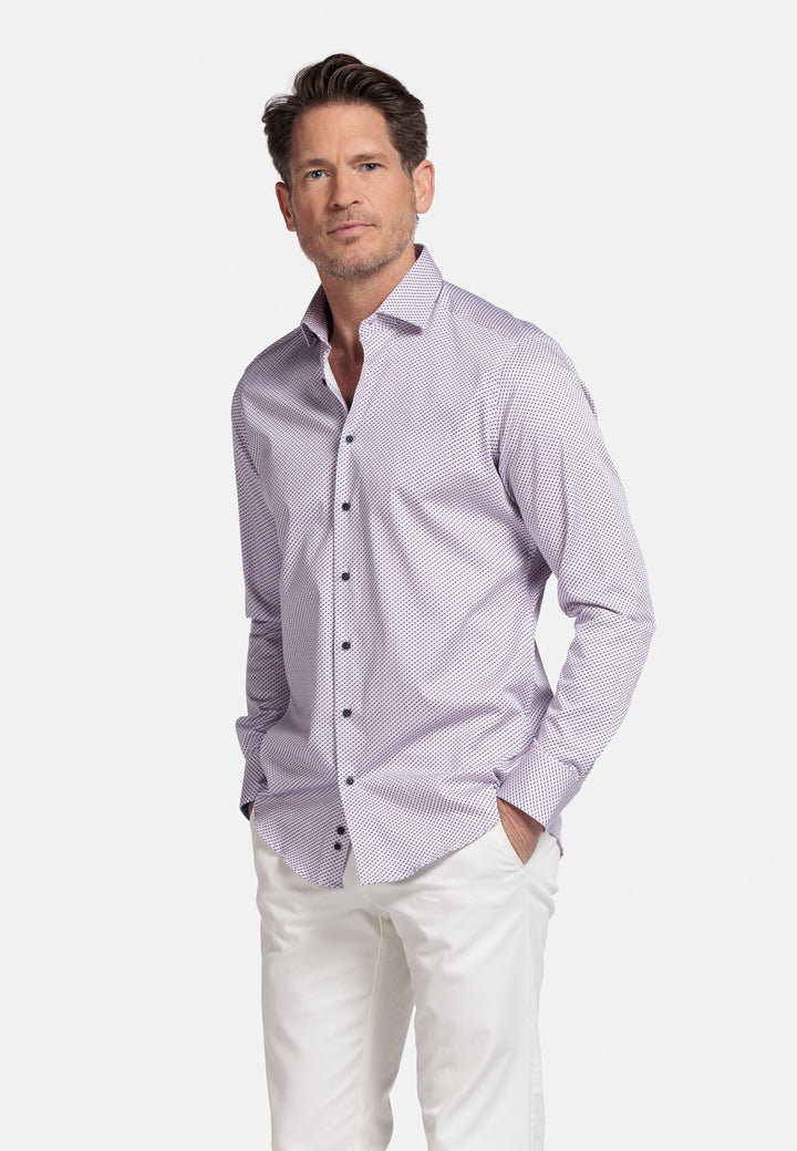 Giordano Maggiore Semi Cutaway Graphic Print Shirt - Purple - 517825-40