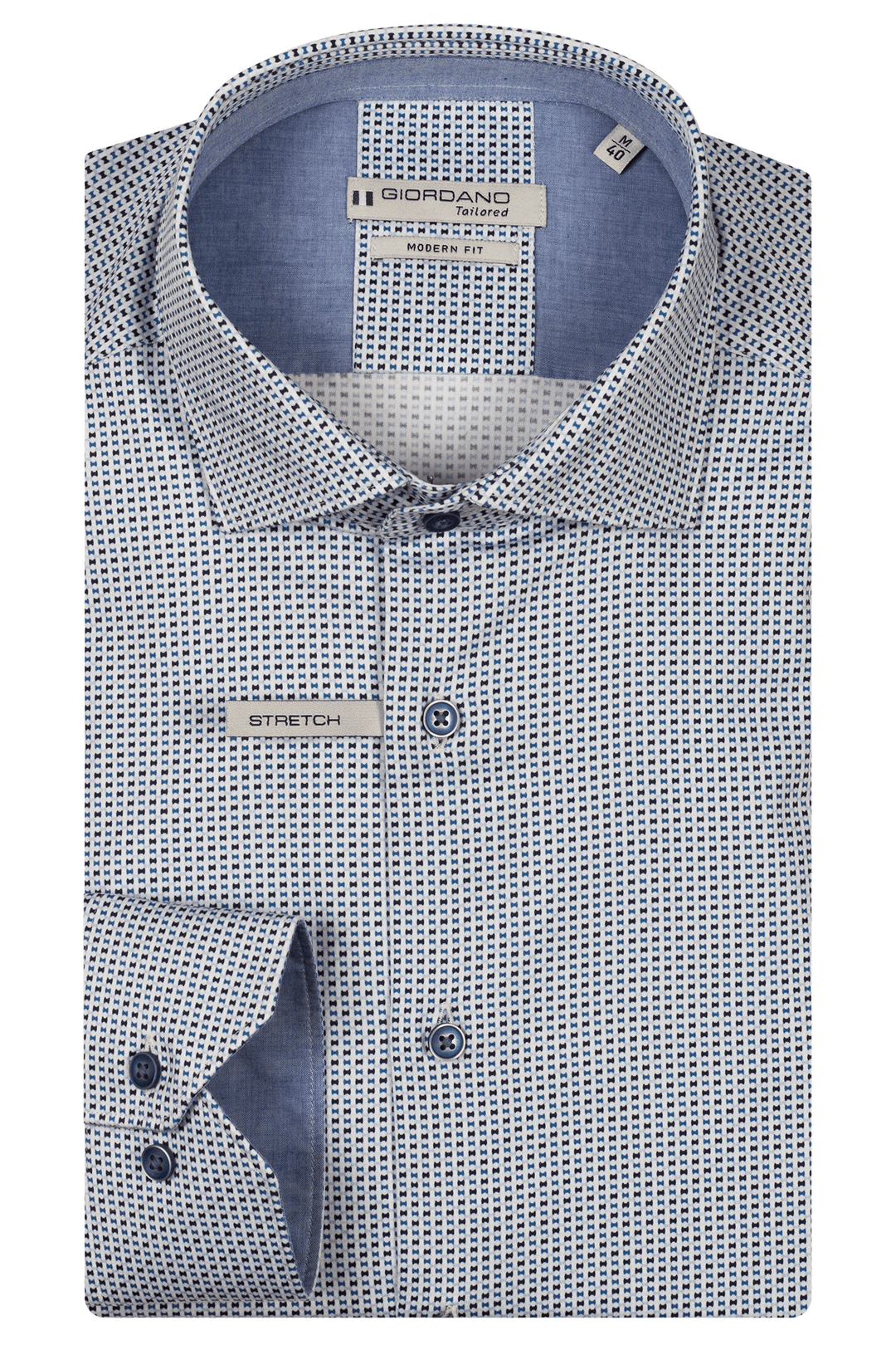 Giordano Maggiore Semi Cutaway Graphic Print Shirt - Navy - 517825-60
