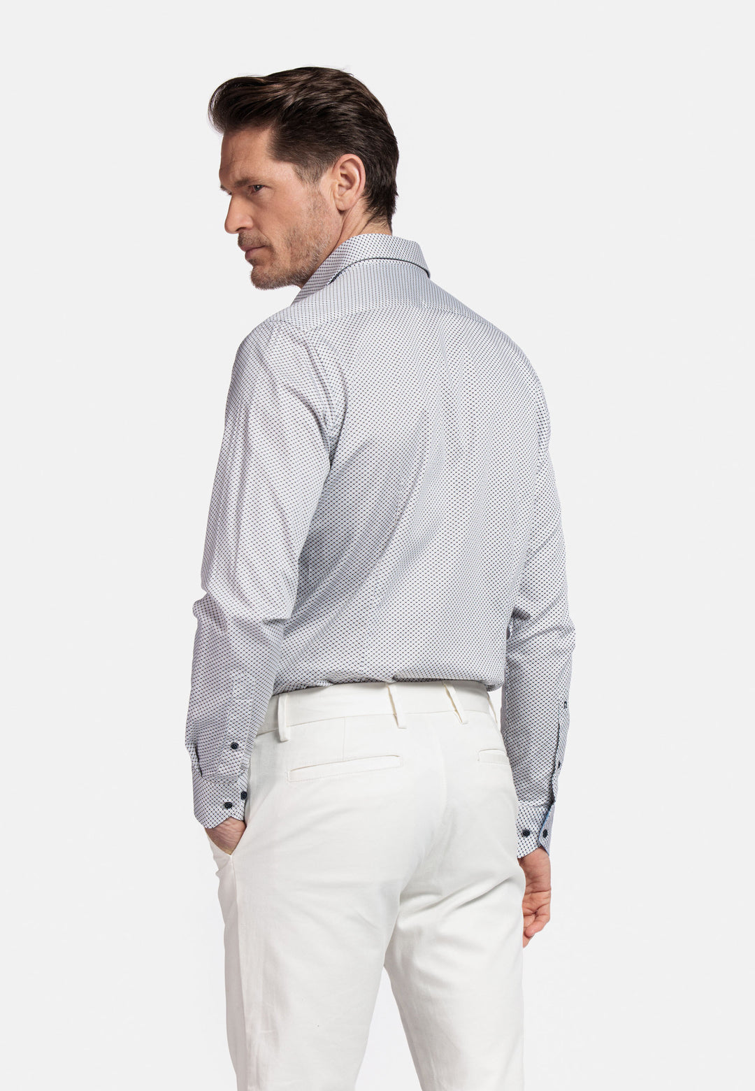 Giordano Maggiore Semi Cutaway Print Shirt - Beige - 517825-80